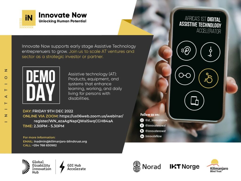 Poster invite to Innovate Now's Demo day.